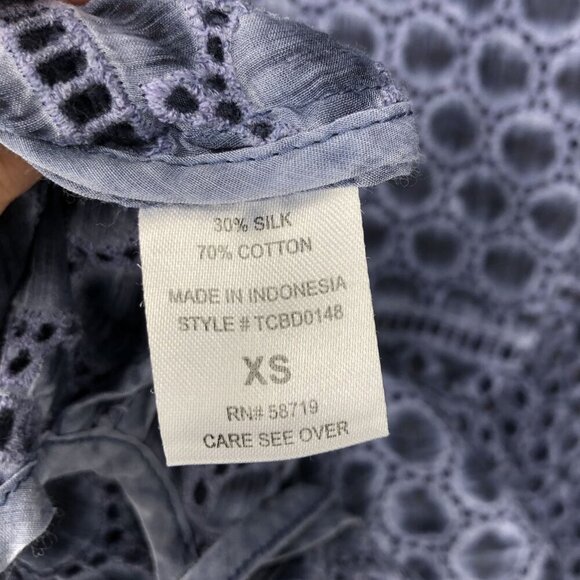 Prose & Poetry Women's Silk Blend Swimsuit Cover Up XS Blue Vacation Beach Pool - Picture 4 of 7